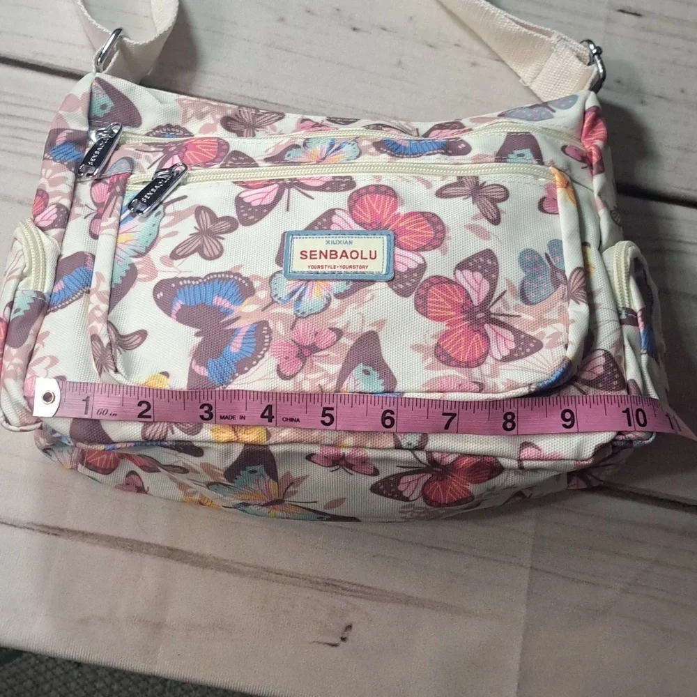 Multicolor Butterfly Purse Bag With Adjustable Strap